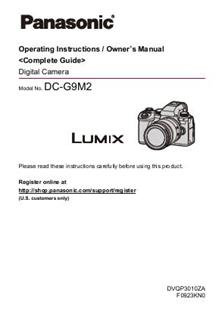 Panasonic Lumix G9 II manual. Camera Instructions.